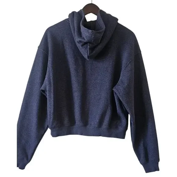 Fabletics Cropped Zip Up Hoodie Navy Blue Size L - Picture 3 of 5